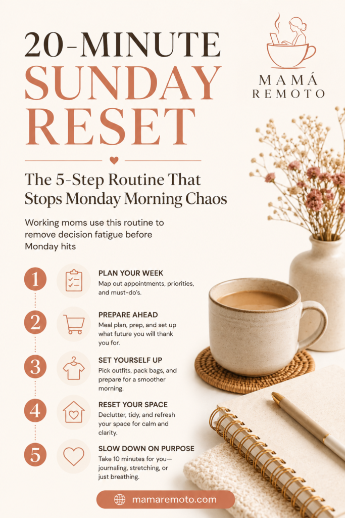 sunday reset for working moms checklist