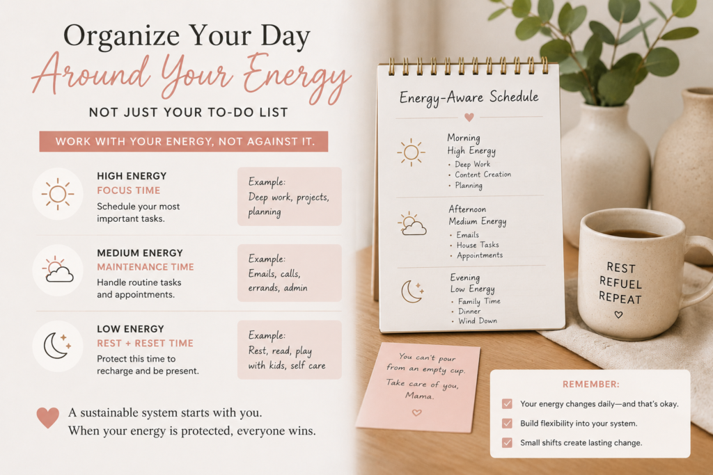organization systems for moms using an energy-first planning approach