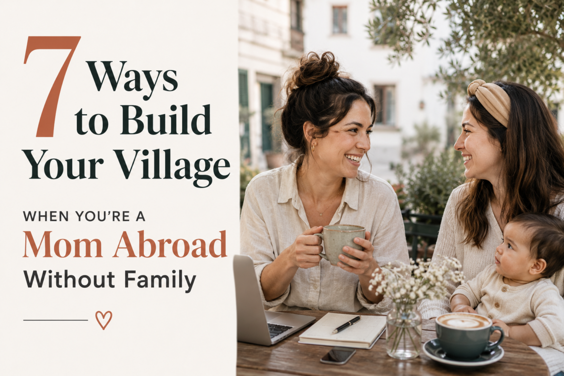 mom abroad without family meeting another mother for coffee while building a support network