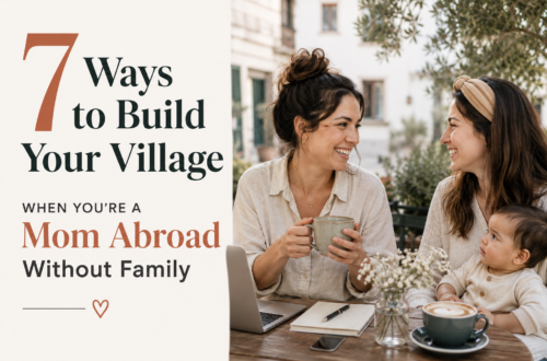 mom abroad without family meeting another mother for coffee while building a support network