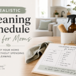 Cleaning schedule for moms with daily weekly and monthly cleaning checklist in a modern family home
