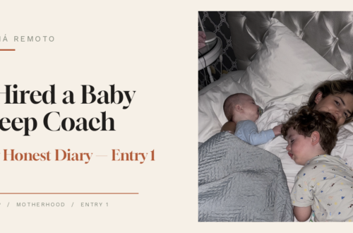 Sleep-deprived mom resting on the couch while her children play nearby during the morning before working with a baby sleep coach.