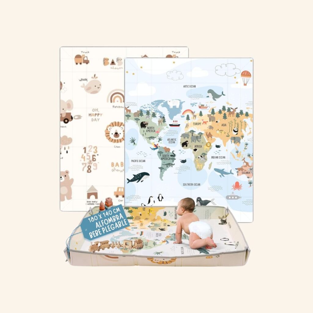 Huborns padded folding baby play mat for tummy time and crawling.