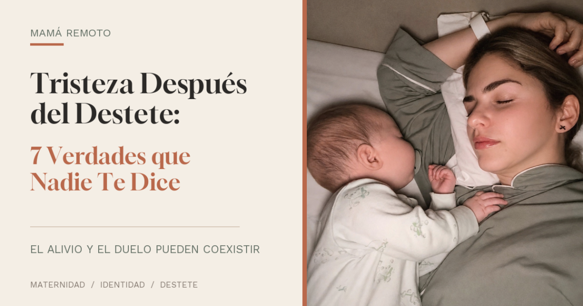 Tristeza después del destete — madre descansando junto a su bebé.