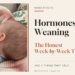 Mother breastfeeding her baby beside the title Hormones After Weaning: The Honest Week-by-Week Timeline.